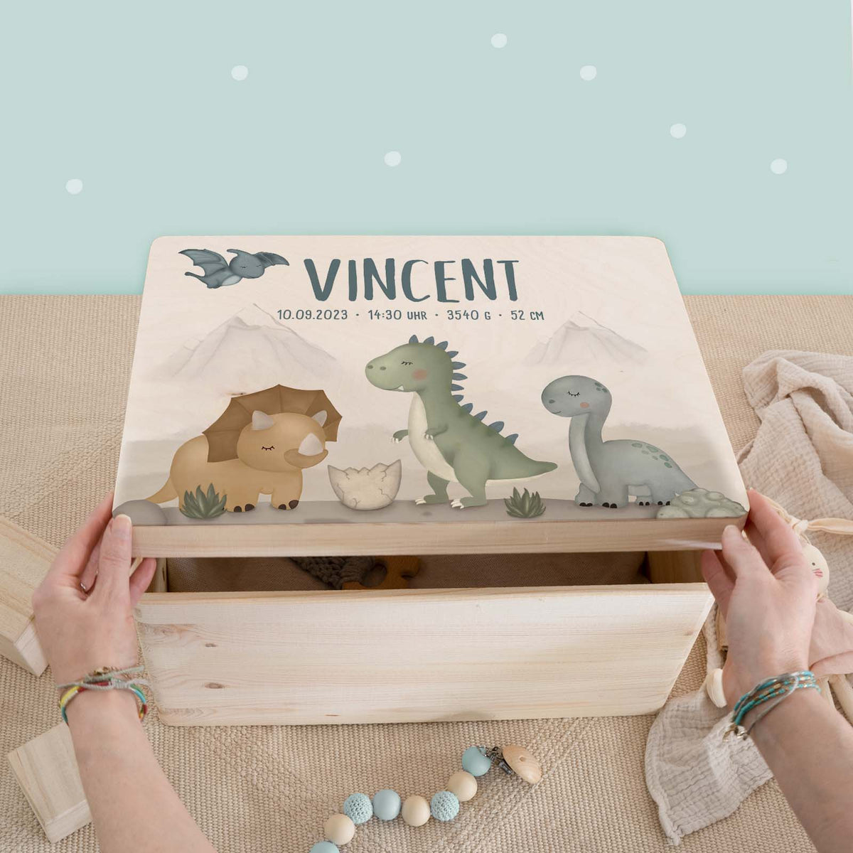 Erinnerungsbox "Dinowelt" Aquarell