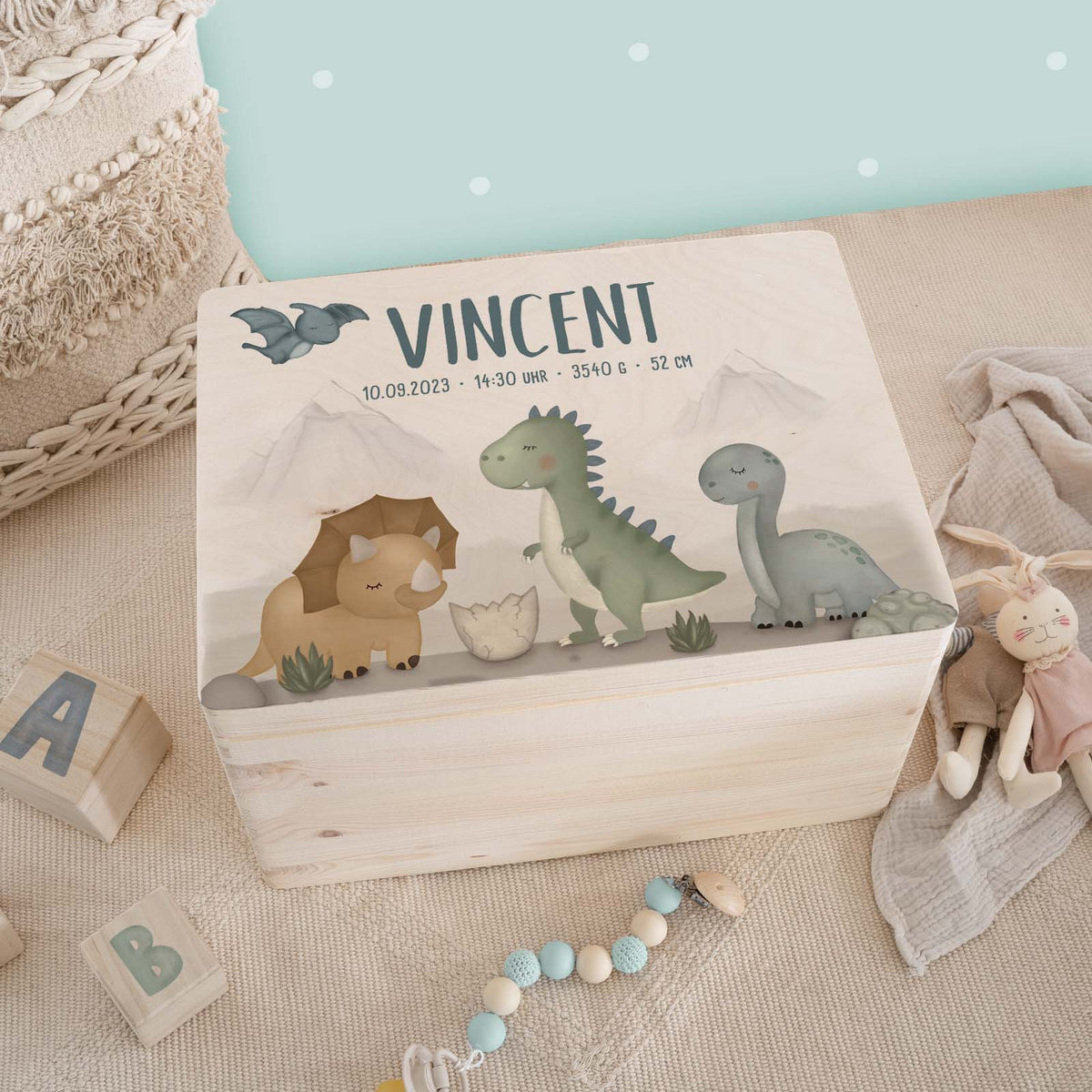 Erinnerungsbox "Dinowelt" Aquarell