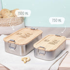 Lunchbox & Trinkflasche Bambusdeckel Set "Krone Mädchen"
