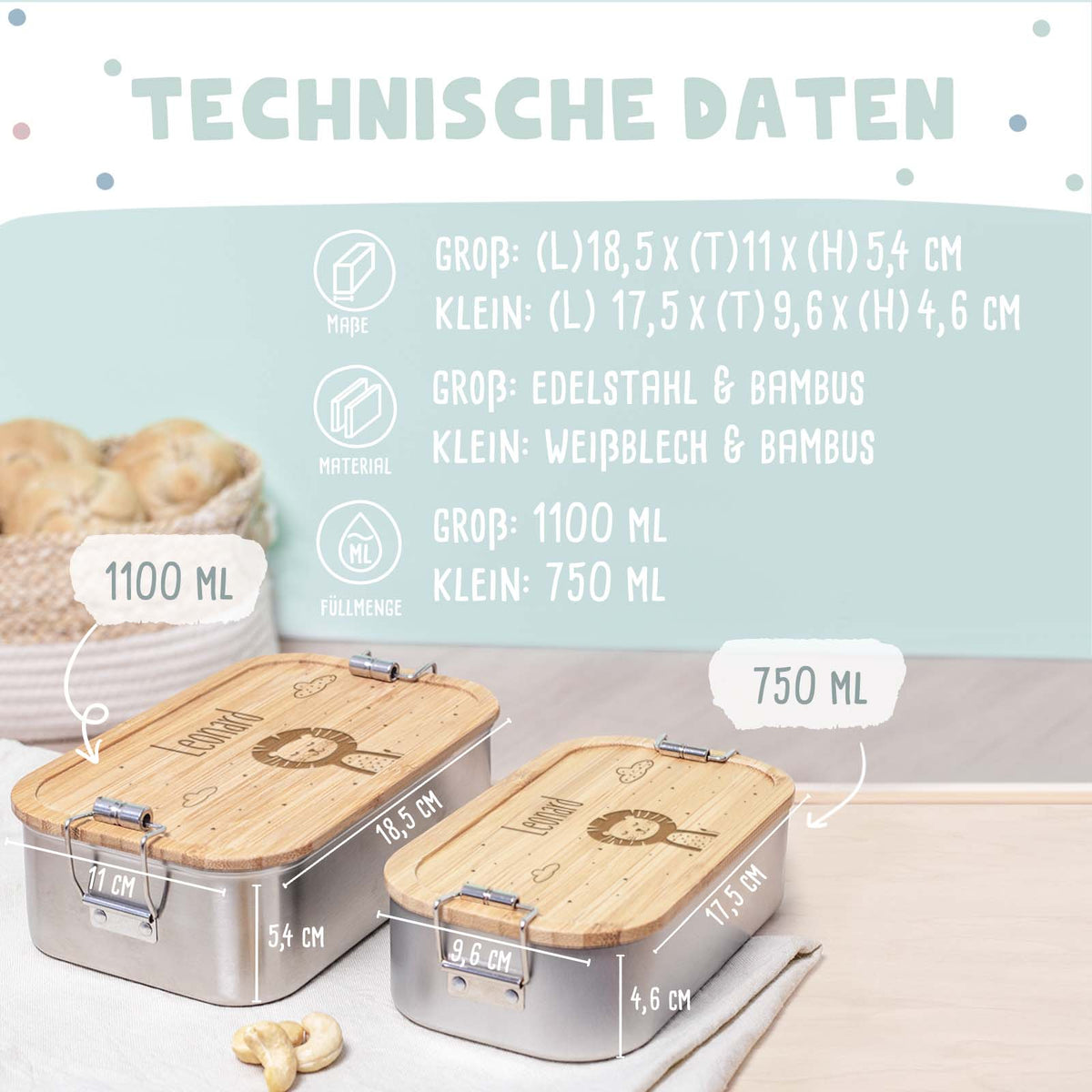 Lunchbox „Löwe“ personalisiert Gravur