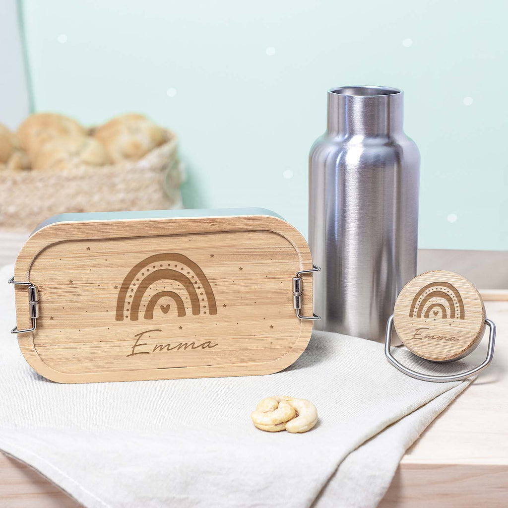 Lunchbox „Regenbogen“ personalisiert Gravur