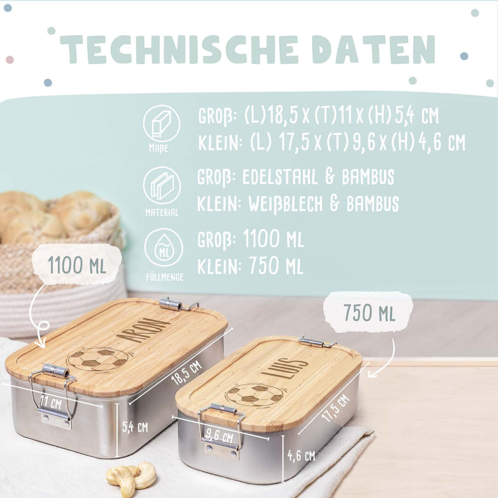 Personalisierte Lunchbox "Fußball"