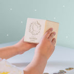 Personalisierte Holzspardose Taufgeschenk "Taube" Gravur