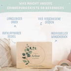 Erinnerungsbox Taufgeschenk "Eukalyptus" Aquarell