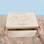 Erinnerungsbox Taufgeschenk "Wal" Gravur