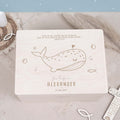 Erinnerungsbox Taufgeschenk "Wal" Gravur