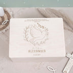 Erinnerungsbox Taufgeschenk "Taube" Gravur