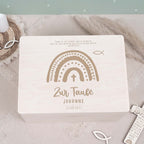 Erinnerungsbox Taufgeschenk "Regenbogen" Gravur