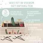Saatgut Anzuchtset - Mini Garten Starter Kit mit personalisierter Holzkiste Aquarell
