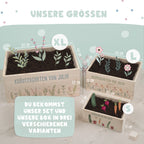 Saatgut Anzuchtset - Mini Garten Starter Kit mit personalisierter Holzkiste Aquarell