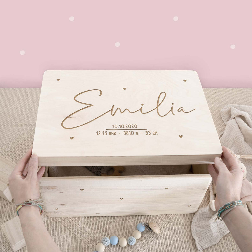 Erinnerungskiste „Herzkind“ personalisiert Gravur