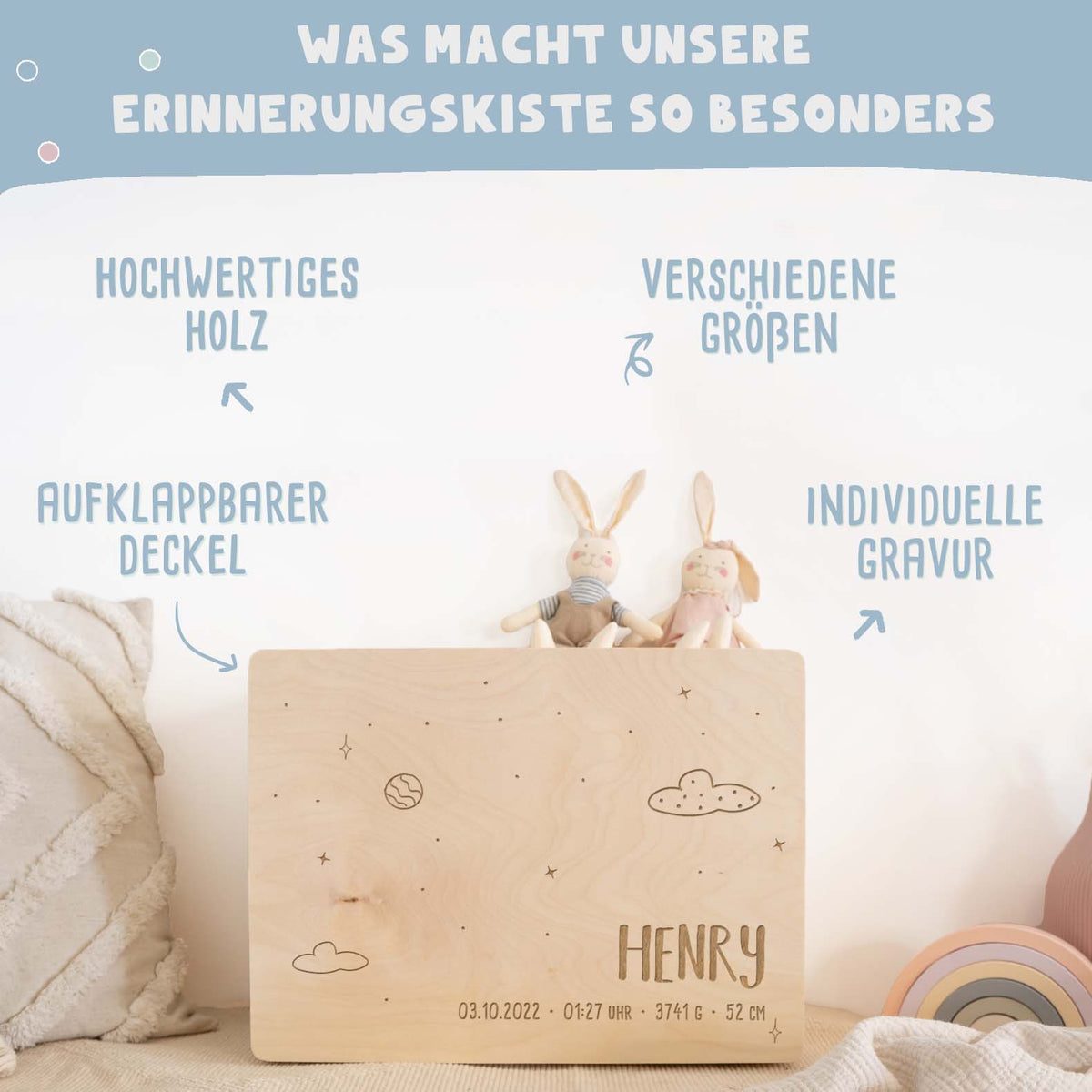 Erinnerungskiste „Bergwelt“ personalisiert Gravur