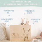 Erinnerungskiste „Hase“ personalisiert Gravur