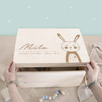 Erinnerungskiste „Hase“ personalisiert Gravur
