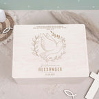Erinnerungsbox Geschenk zur Kommunion "Taube" Gravur