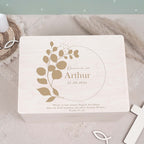 Erinnerungsbox Geschenk zur Kommunion "Eukalyptus" Gravur