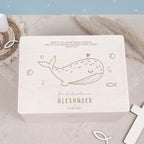 Erinnerungsbox Geschenk zur Konfirmation "Wal" Gravur