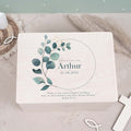 Erinnerungsbox Geschenk zur Kommunion "Eukalyptus" Aquarell