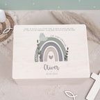 Erinnerungsbox Geschenk zur Konfirmation "Regenbogen mit Taube" Aquarell