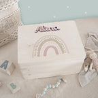 Erinnerungsbox 3D-Name "Regenbogen Rosa" Aquarell
