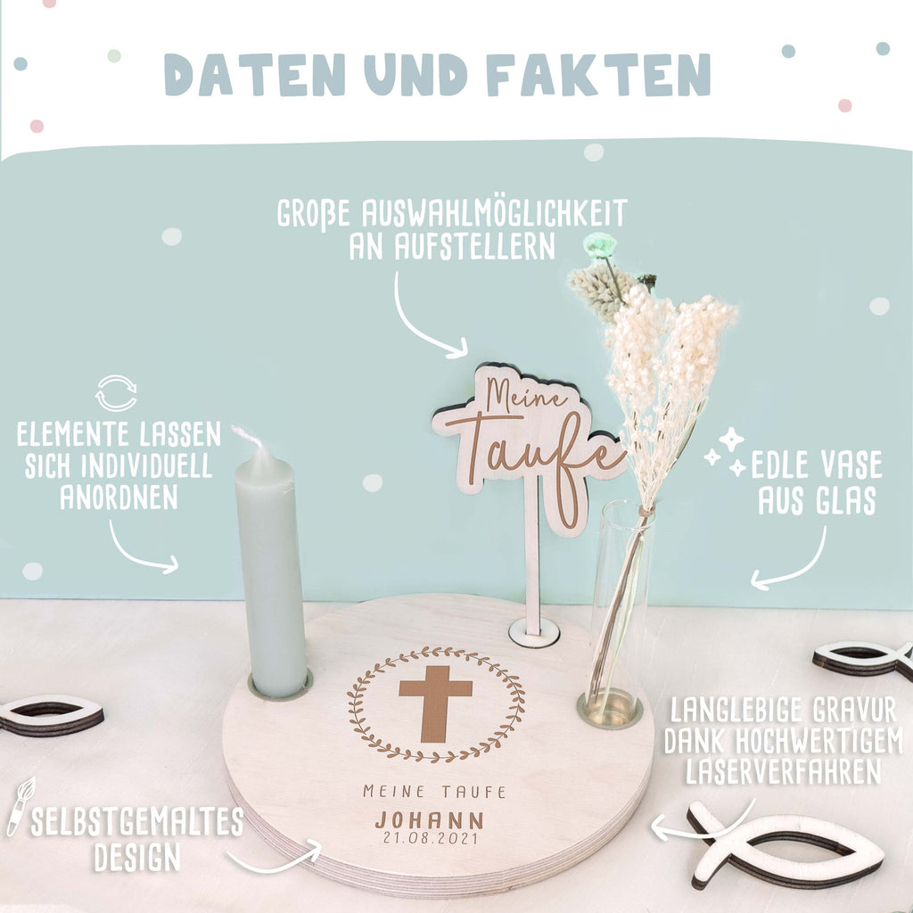 Taufteller „Kreuz“ personalisiert Gravur