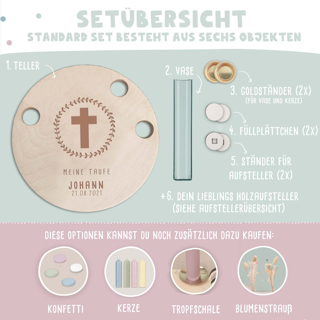 Taufteller „Kreuz“ personalisiert Gravur