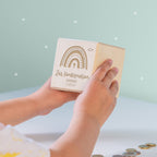 Personalisierte Holzspardose Geschenk zur Konfirmation "Regenbogen" Gravur
