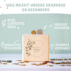 Personalisierte Holzspardose Geschenk zur Konfirmation "Eukalyptus" Gravur