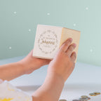 Personalisierte Holzspardose Geschenk zur Konfirmation "Blumenkranz" Gravur