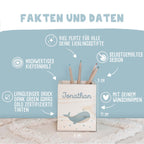 Personalisierter Stiftehalter "Wal" bunt bedruckt