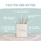 Personalisierter Stiftehalter "Punkte" bunt bedruckt