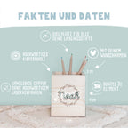 Personalisierter Stiftehalter "Blumenkranz"-Gravur mit 3D-Name