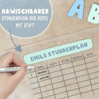 Personalisierter Stundenplan Transparent - abwischbar - mit Stift