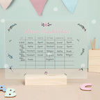 Personalisierter Stundenplan Transparent - abwischbar - mit Stift