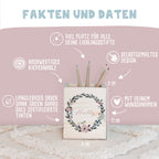 Einschulungs-Set Zeugnismappe und Stiftehalter "Blumenkranz"