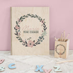 Einschulungs-Set Zeugnismappe und Stiftehalter "Blumenkranz"