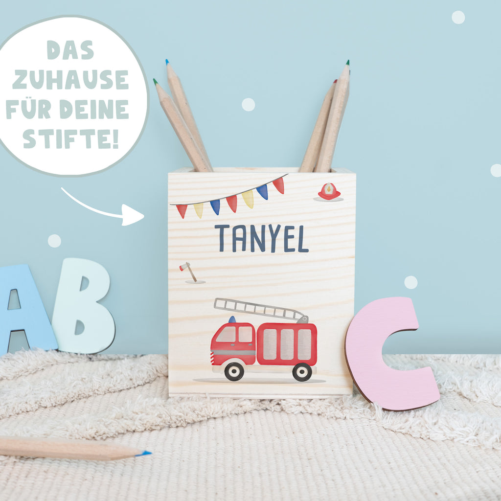 Einschulungs-Set Zeugnismappe und Stiftehalter "Feuerwehr"