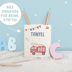 Einschulungs-Set Zeugnismappe und Stiftehalter "Feuerwehr"