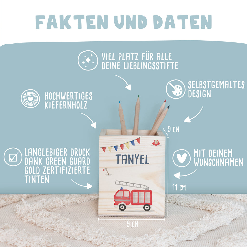 Einschulungs-Set Zeugnismappe und Stiftehalter "Feuerwehr"