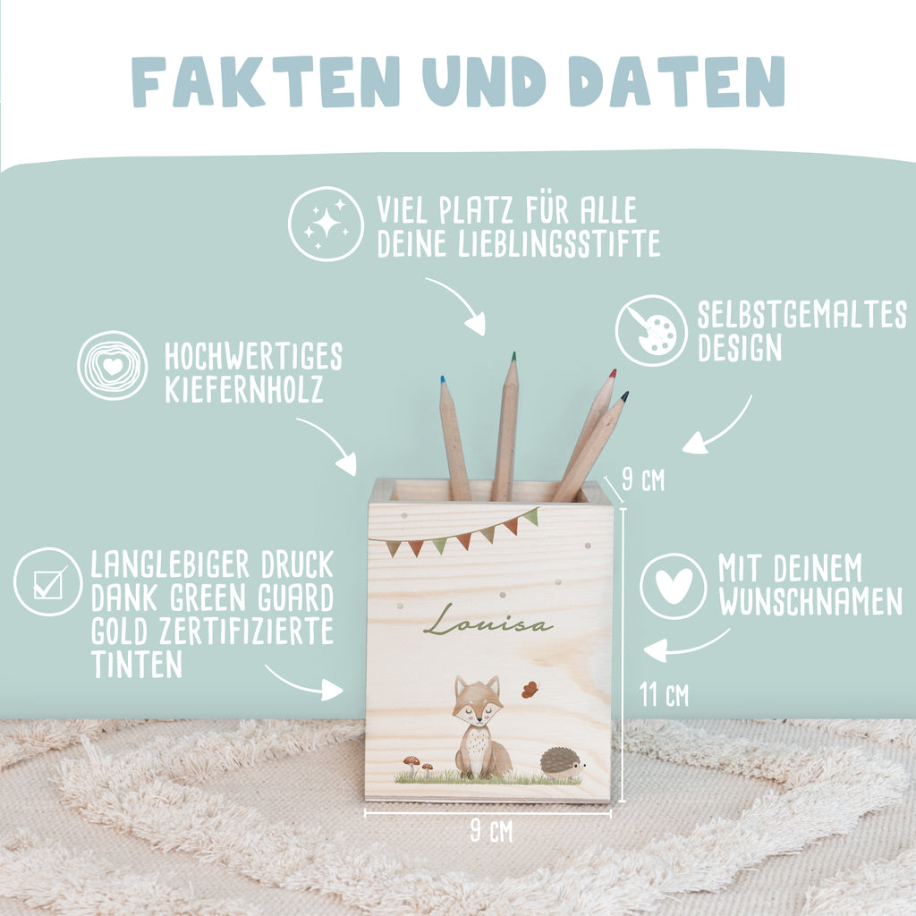 Einschulungs-Set Zeugnismappe und Stiftehalter "Fuchs"