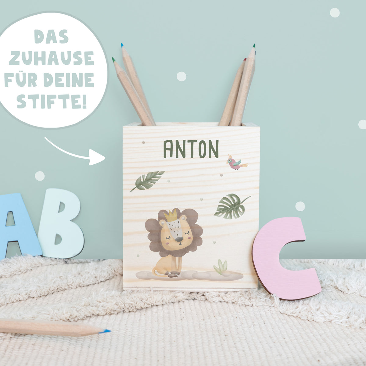 Einschulungs-Set Zeugnismappe und Stiftehalter "Löwe"