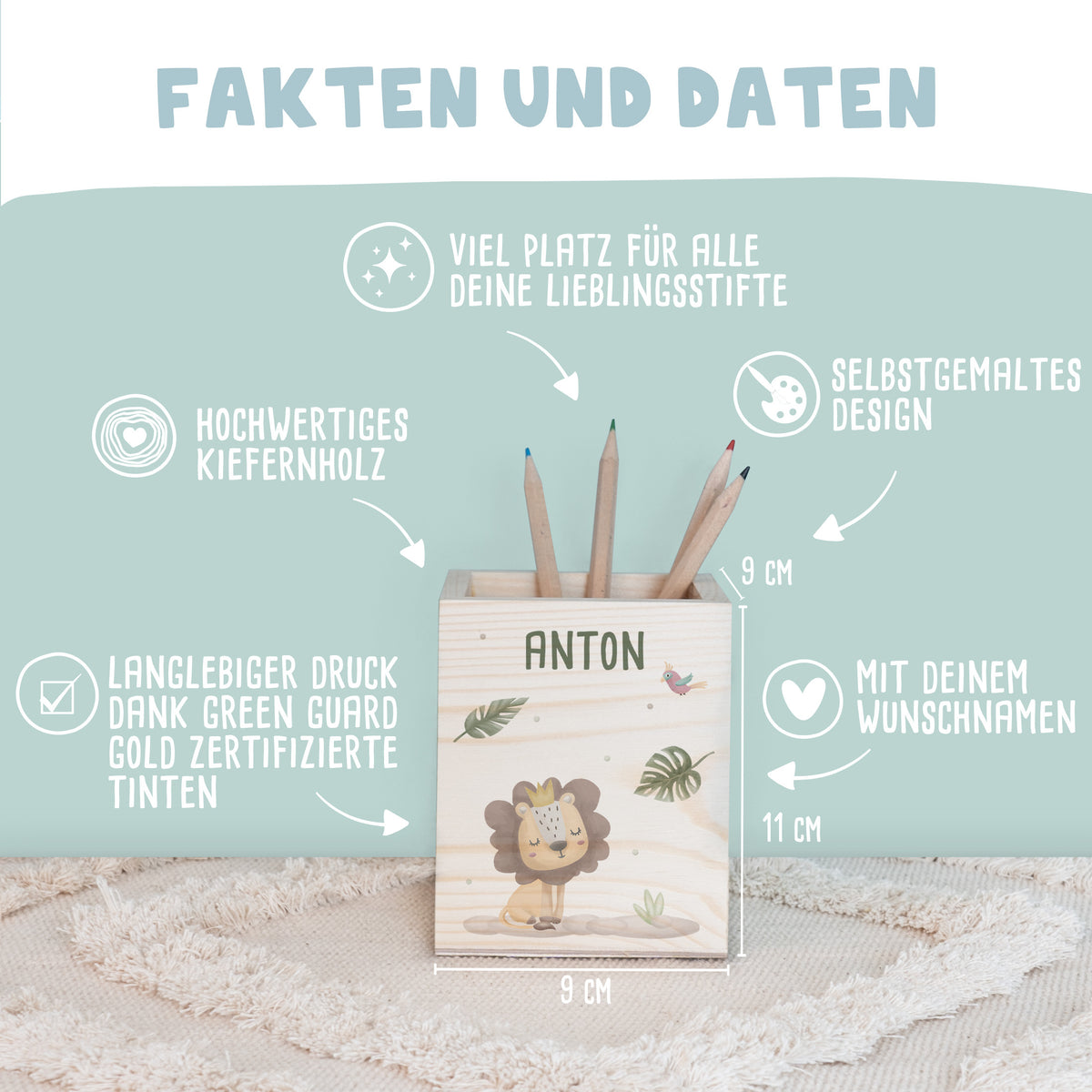 Einschulungs-Set Zeugnismappe und Stiftehalter "Löwe"