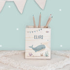Einschulungs-Set Zeugnismappe und Stiftehalter "Wal"