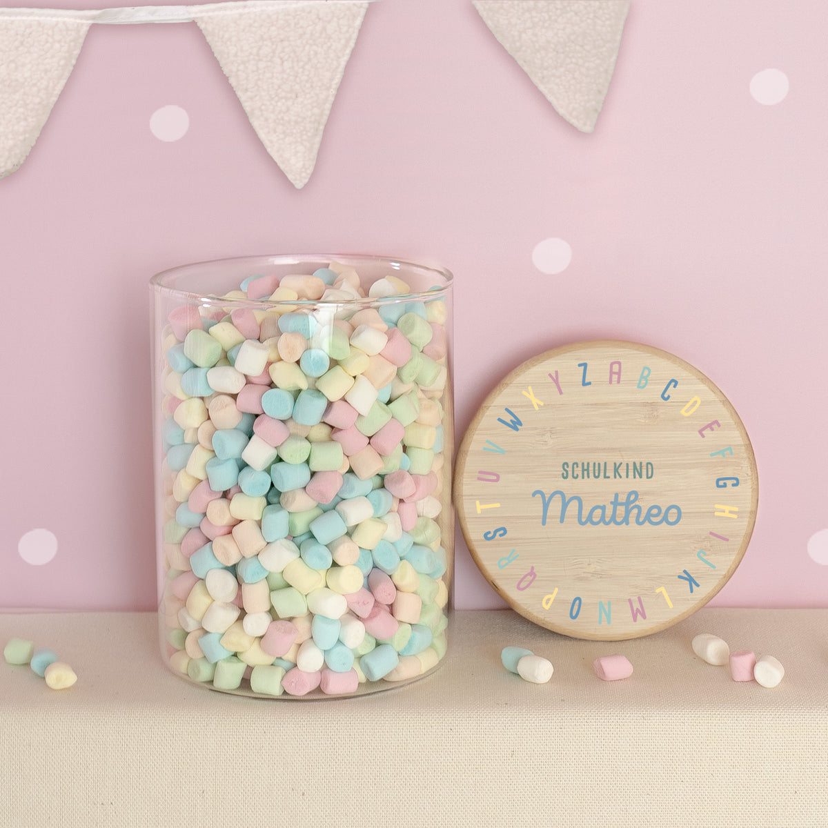 Vorratsglas "Alphabet" Geschenk zur Einschulung