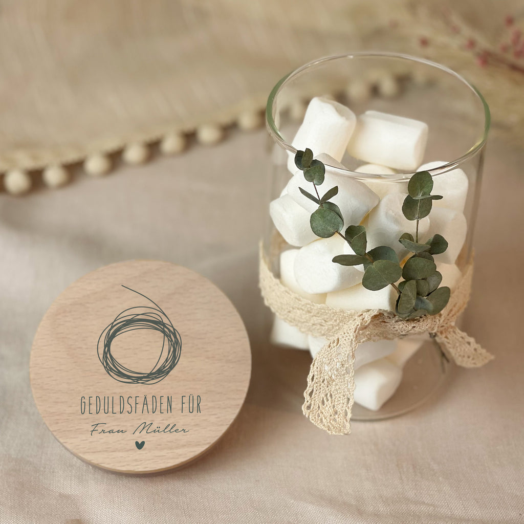 Personalisiertes Vorratsglas "Geduldsfaden" Abschiedsgeschenk Lehrer/in und Erzieher/in
