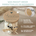 Vorratsglas „Lehrerin mit Klasse“ mit 3D-Herz personalisiert