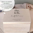 Personalisierte Erinnerungsbox zur Hochzeit Aquarell "läuft bei uns"