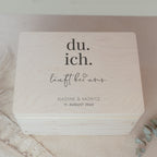 Personalisierte Erinnerungsbox zur Hochzeit Aquarell "läuft bei uns"