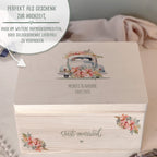 Personalisierte Erinnerungsbox zur Hochzeit Aquarell "Auto mit Blumen"