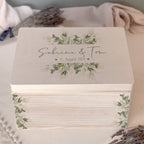 Personalisierte Erinnerungsbox zur Hochzeit Aquarell "Blätter"